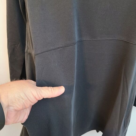 Soft Surroundings Women SP Fairfax Tunic Black Button High Low Pockets NWT - Picture 6 of 11